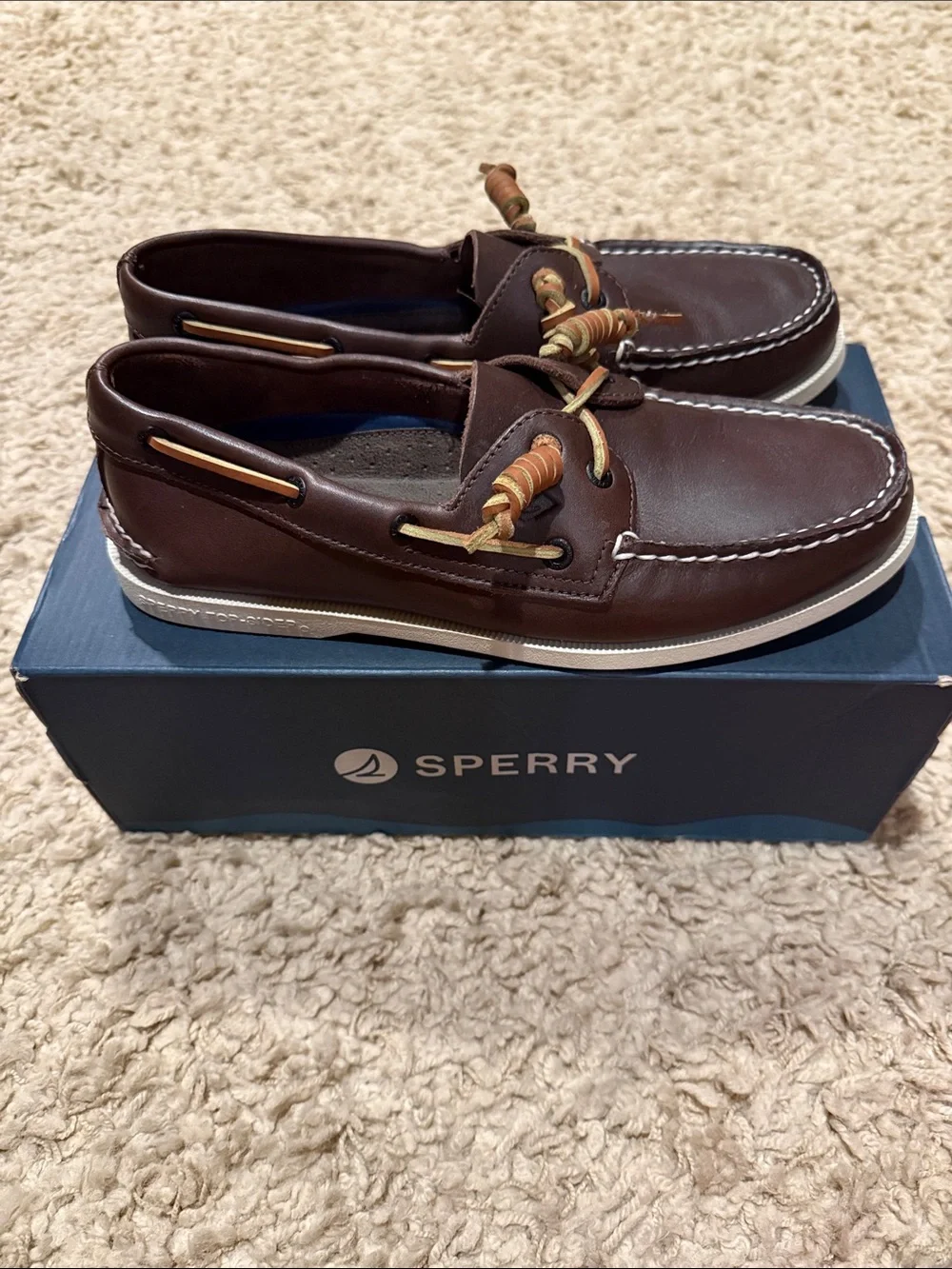 NIB Sperry Men's Authentic Original™ 2-Eye Boat Shoe Brown primary-multi 9
